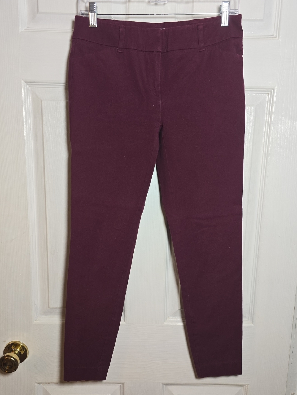 New York & Company Size 4 Small S Wine Stretch Straight Leg Pants